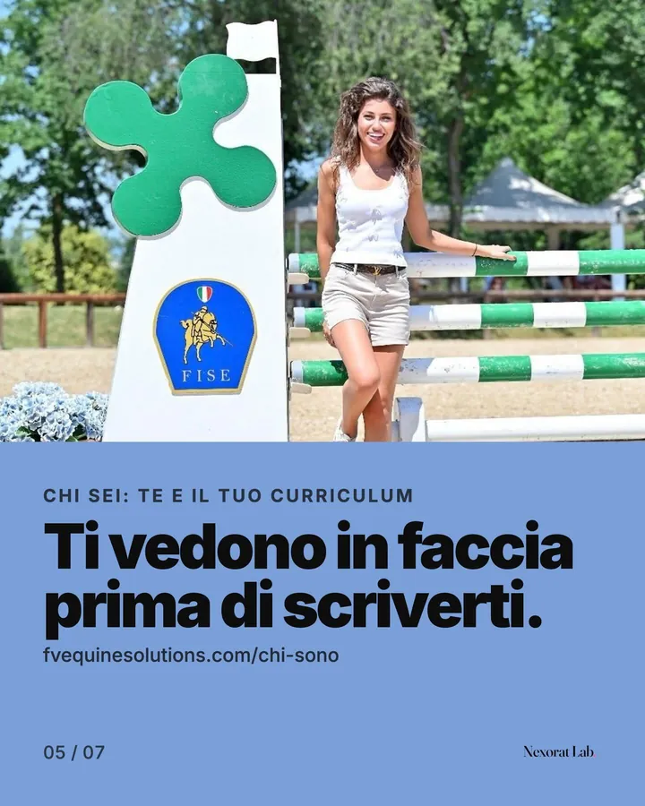 Slide 5 di 7: Chi sei: te e il tuo curriculum — Ti vedono in faccia prima di scriverti. fvequinesolutions.com/chi-sono