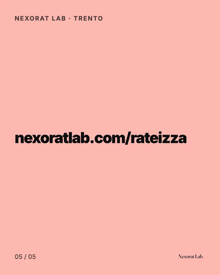 Slide 5 di 5: Nexorat Lab · Trento — nexoratlab.com/rateizza