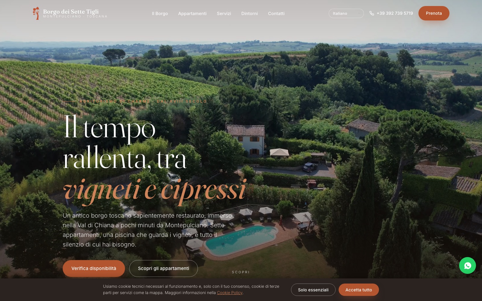 Sito Borgo dei Sette Tigli, Montepulciano
