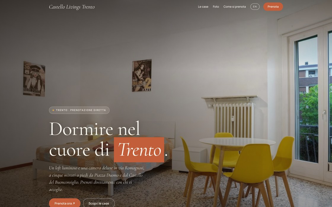 Sito Castello Livings Trento — case vacanza a Trento con prenotazione diretta