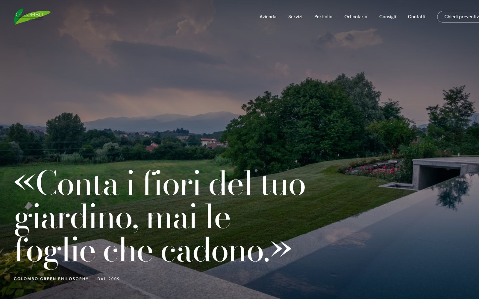 Sito Colombo Green Philosophy — giardini e paesaggi