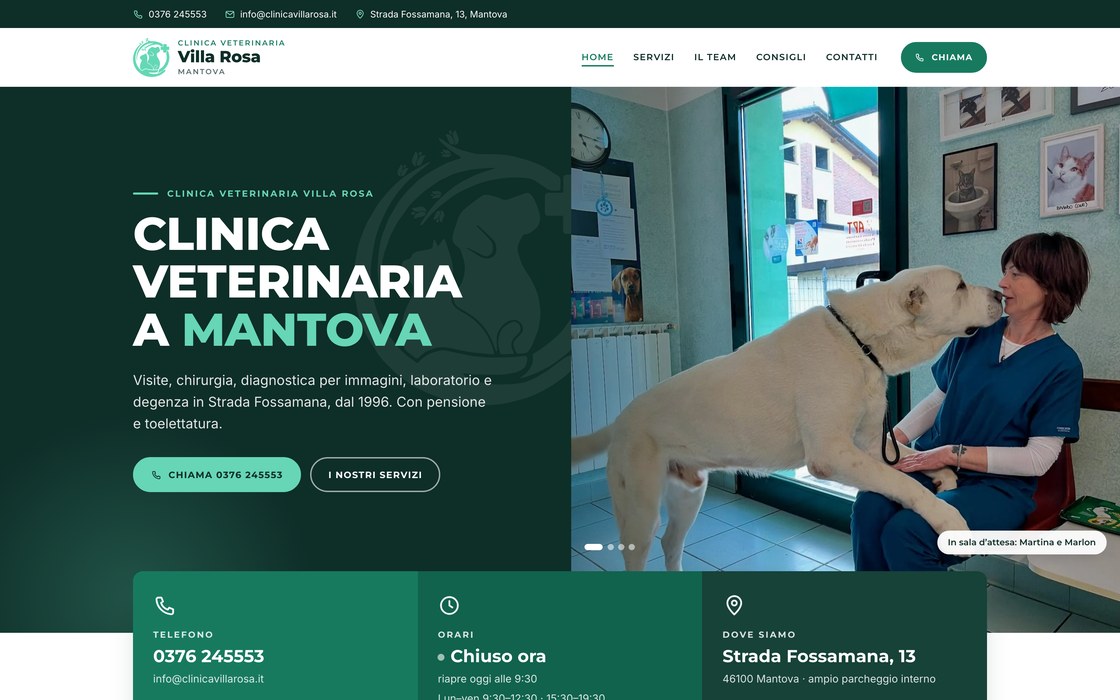 Sito Clinica Veterinaria Villa Rosa — clinica veterinaria a Mantova